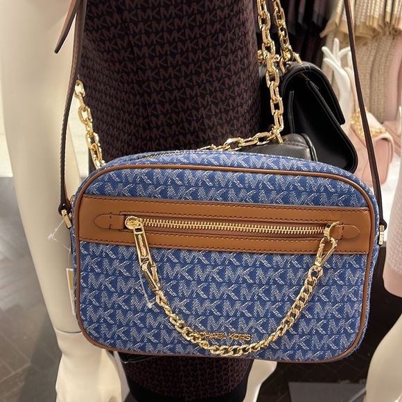 Michael Kors Jet Set Item Large East West Zip Chain Crossbody XBody 
Denim Multi - Picture 9 of 16